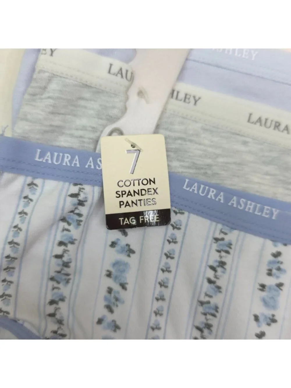 Laura Ashley Women’s 7-Pack Medium Tag-Free Panties Briefs Cotton Spandex